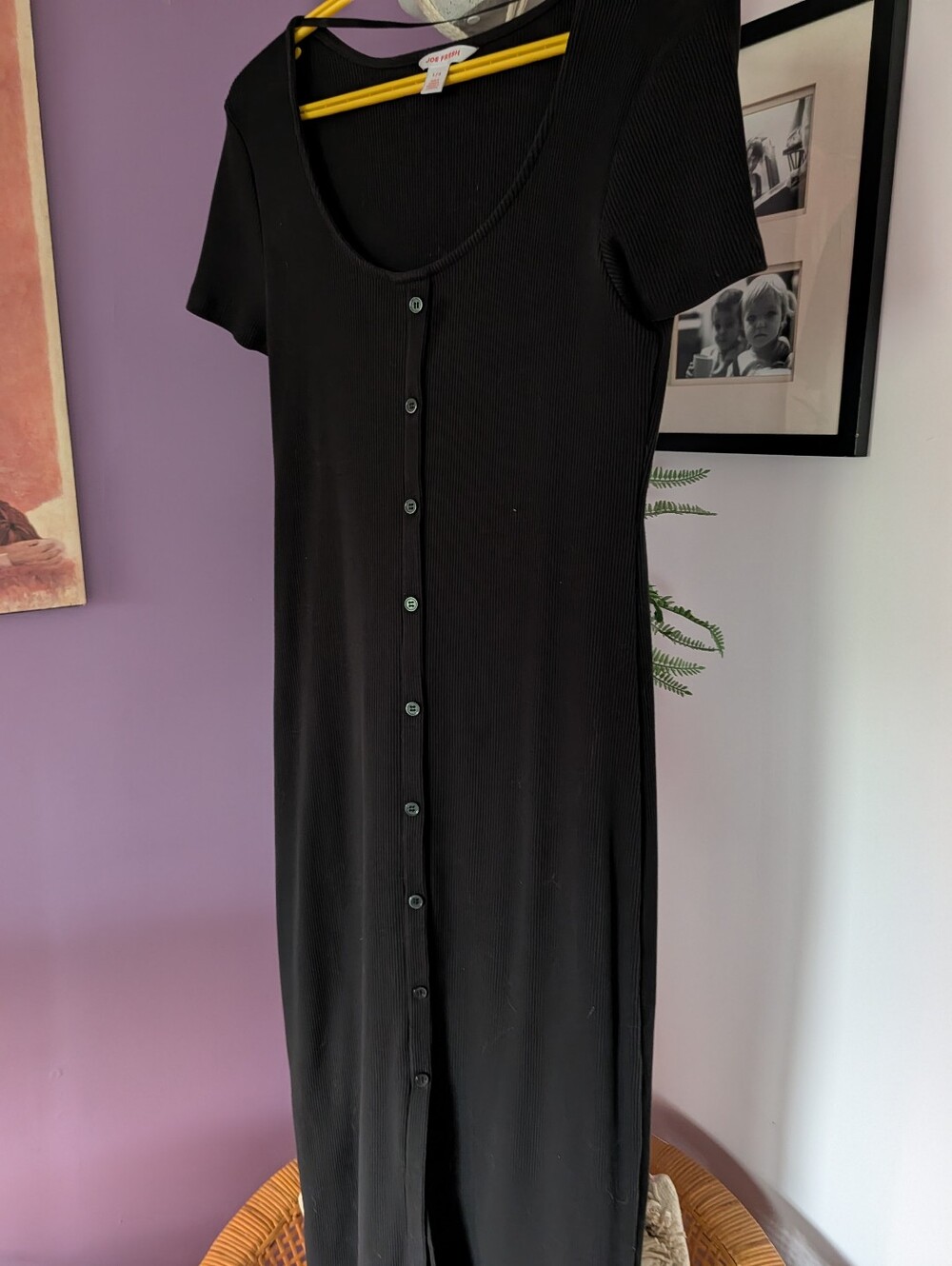 Ribbed Button Midi Dress